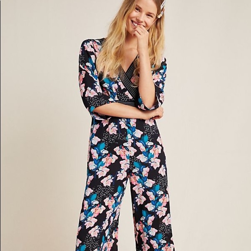 Anthropologie Butterfly Garden Jumpsuit